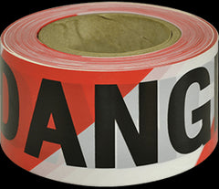 Maxisafe DANGER black on red/white tape 75MM X 100M