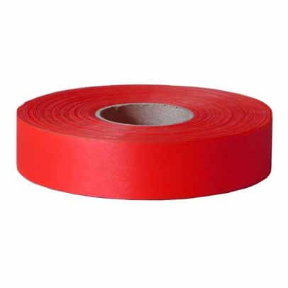 Maxisafe Fluoro Red Flagging Tape 25mm x 100m Roll