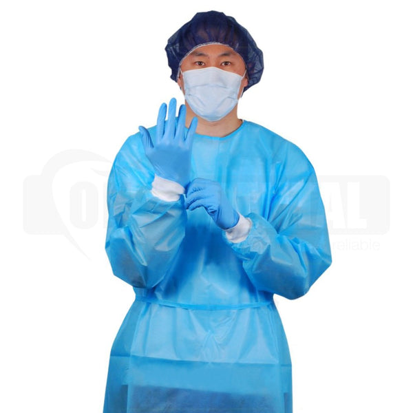 Werkomed Blue Disposable Isolation Gown - Knitted Cuff (5 Pack)