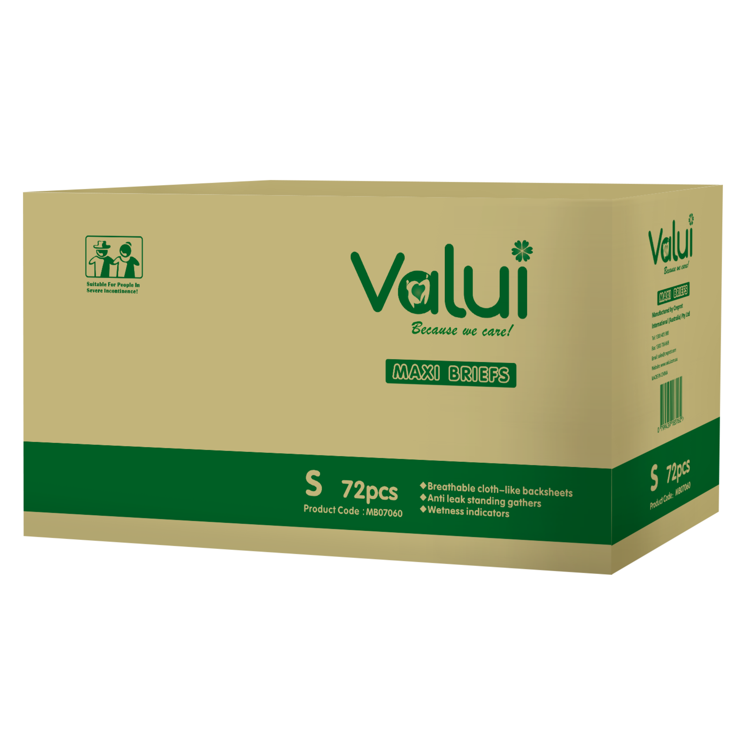 Valui Maxi Briefs Nappy Style (6 Packs/72pcs)