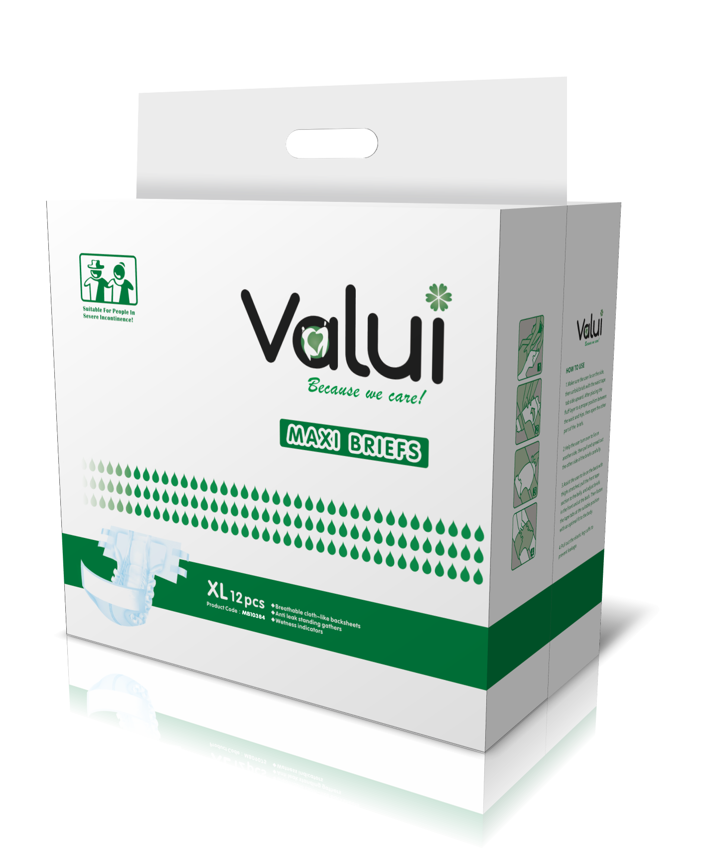Valui Maxi Briefs Nappy Style (Pack of 12)