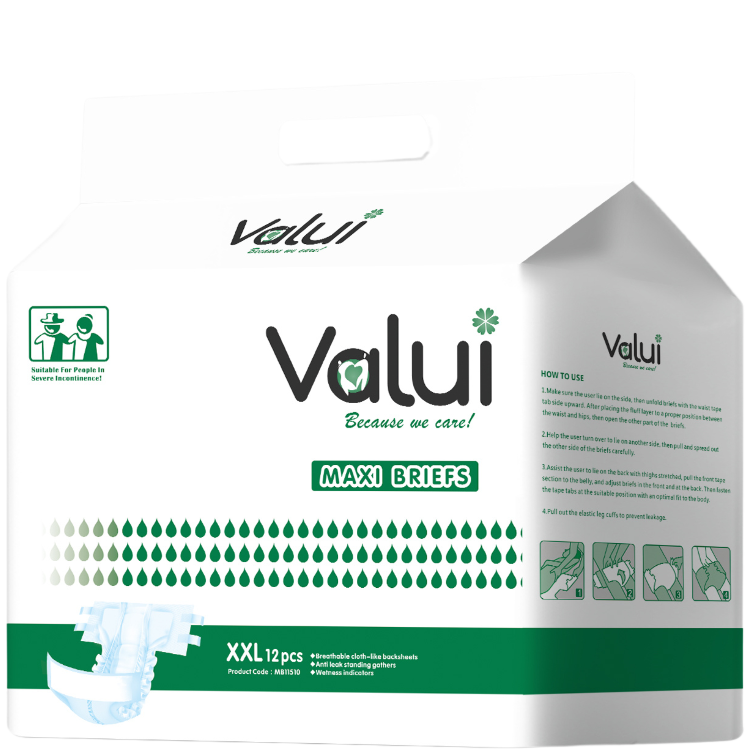 Valui Maxi Briefs Nappy Style (Pack of 12)