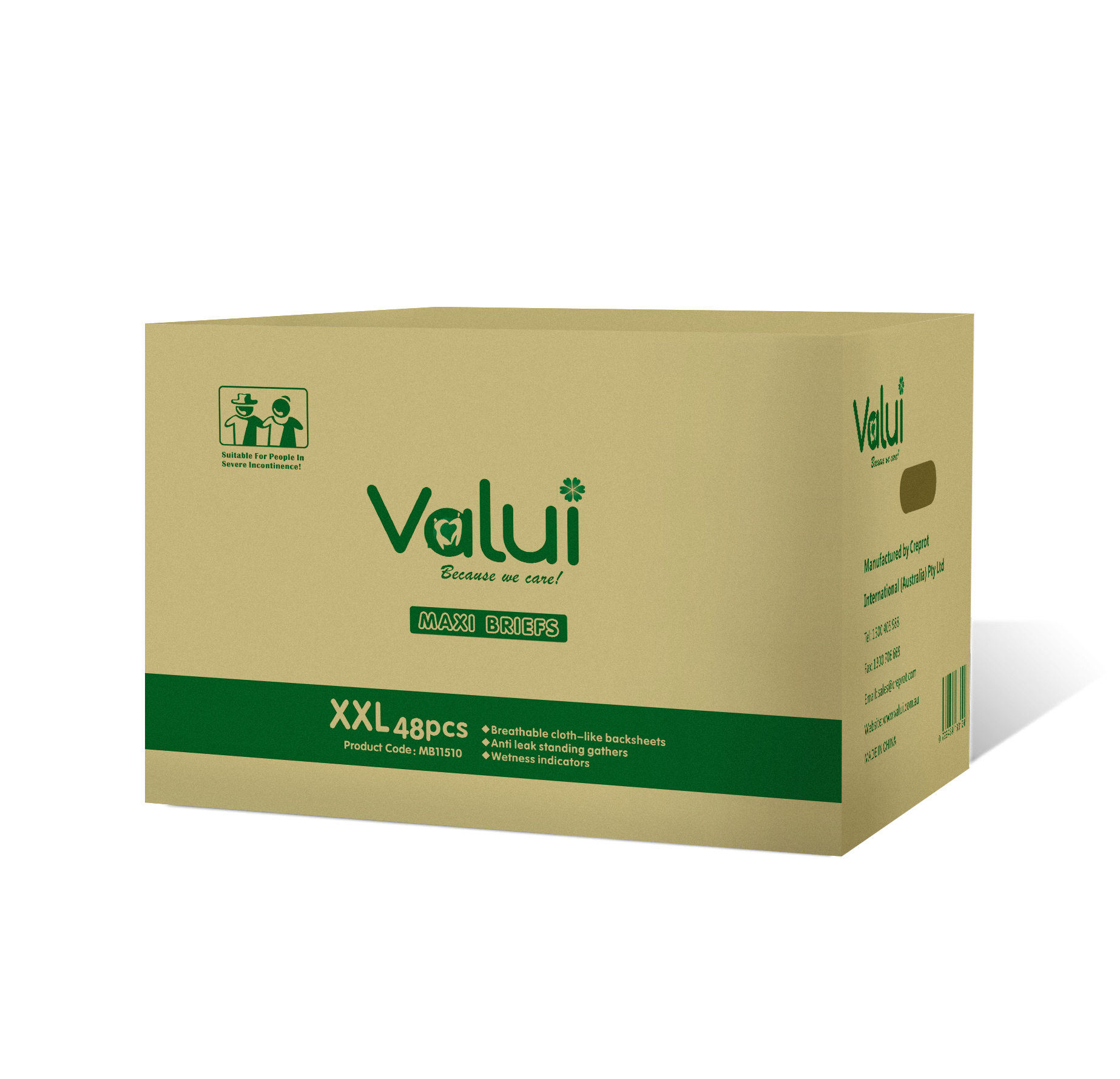 Valui Maxi Briefs Nappy Style (6 Packs/72pcs)