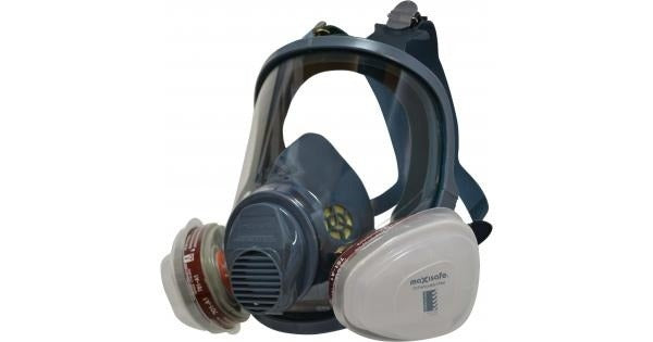 Maxiguard Full Face Silicone Respirator with Twin A1P2 Filter 690P