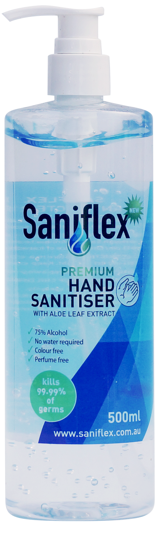 Saniflex Rinse Free Hand Sanitiser 500ml Bottle With Plunger (Carton of 20)
