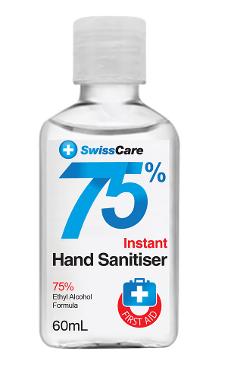 SwissCare 75% Alcohol Hand Sanitiser 60ml