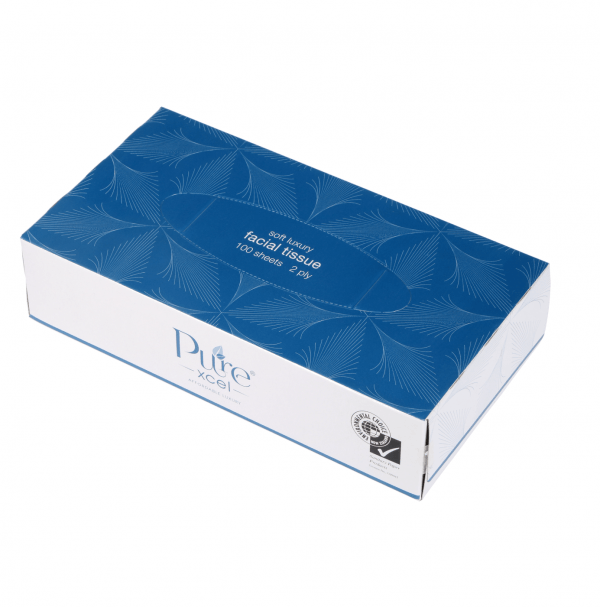 Pure Premium 2ply Facial Tissue 100/Box 48/CTN