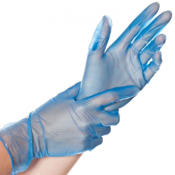 Handicare Blue Vinyl Disposable Powder Free Glove 100 Pack
