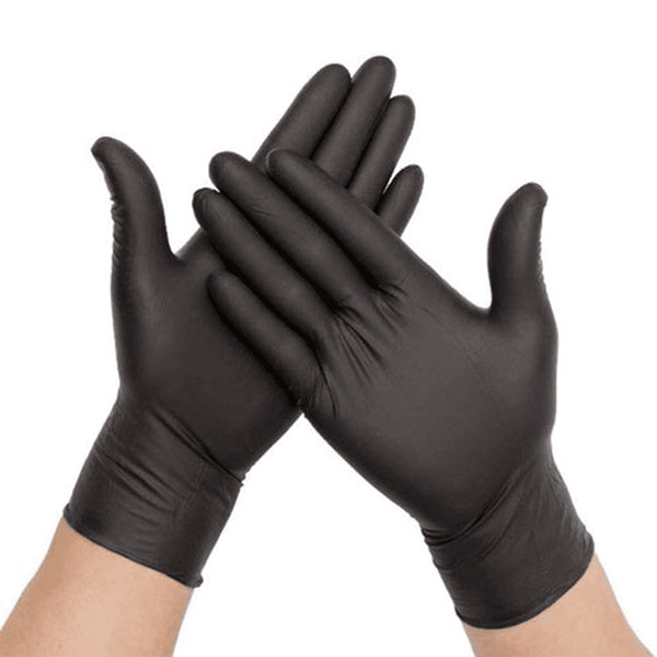 Sabco Black Nitrile Powder Free Disposable Gloves-Heavy Duty - Box of 100