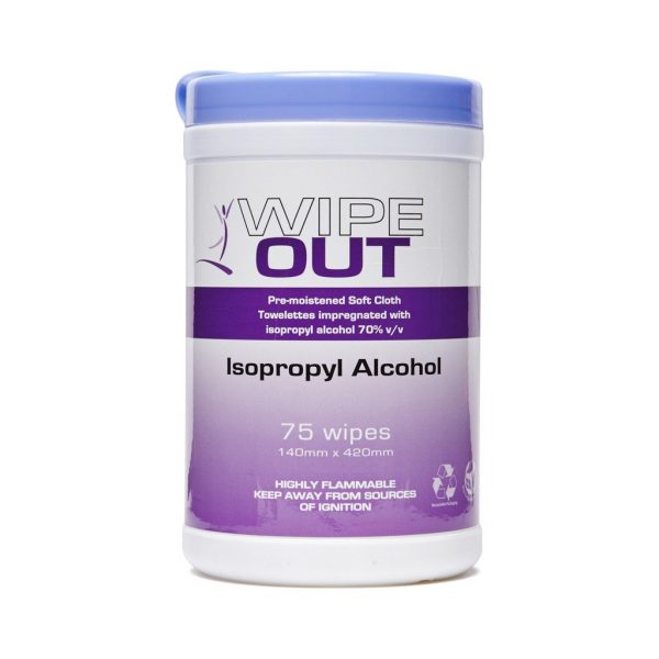 Wipe Out Isopropyl Alcohol Wipes 75 Wipes / Tub (Carton of 12 Tubs)