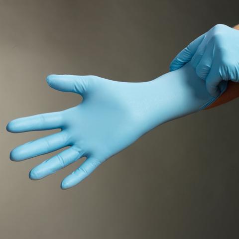 Bastion Nitrile SuperTouch Blue Long Cuff Powder Free Gloves – 100 Pack