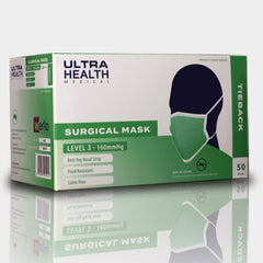 Ultra Health Surgical Mask Level 3 Anti-Fog Ear Ties Green – 50 Pack